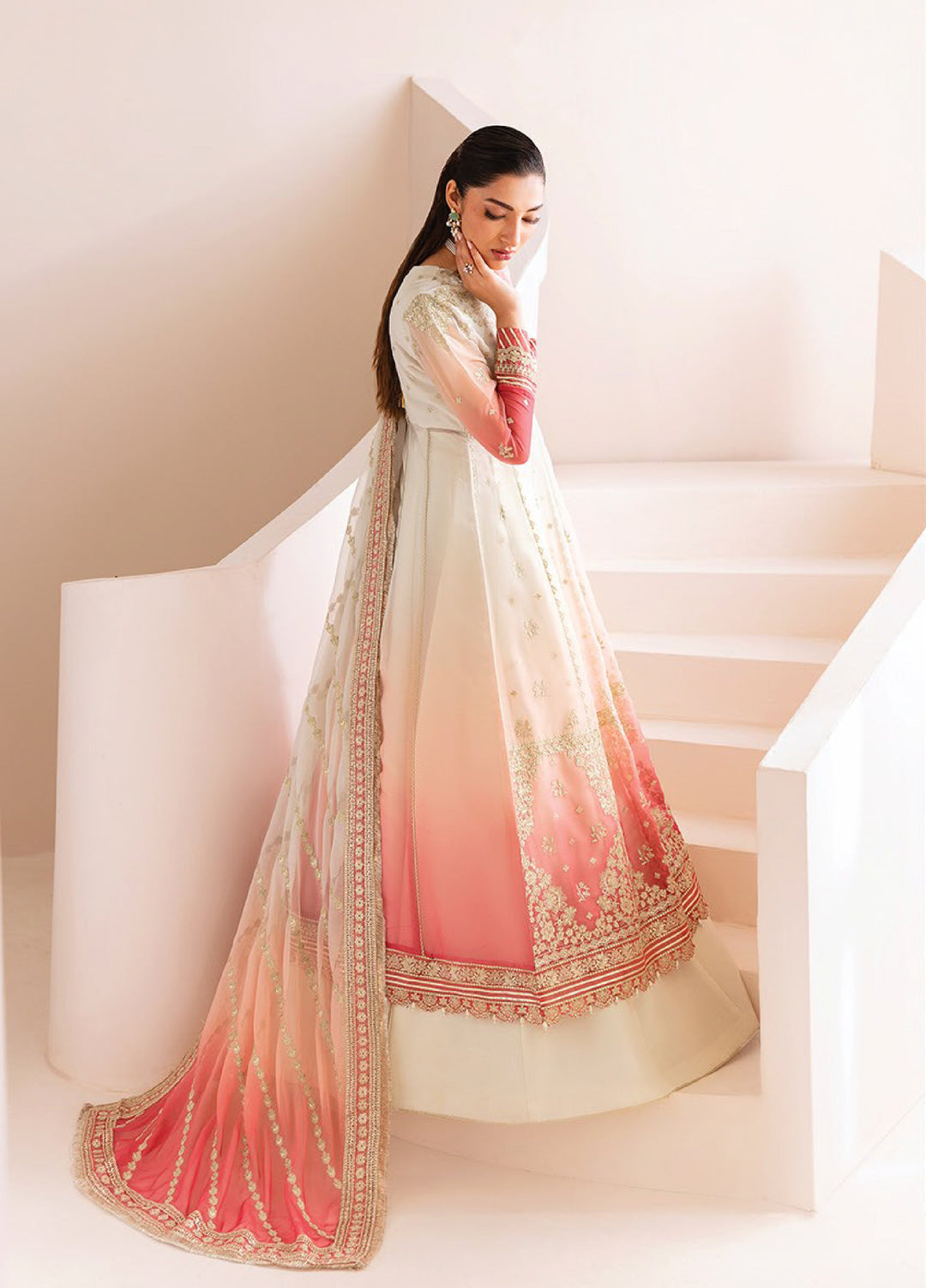 Xenia Formal Luxury Unstitched Embroidered Chiffon Suits 3 Piece XE25FL XF-1025 Mahlaqa - Formals Collection