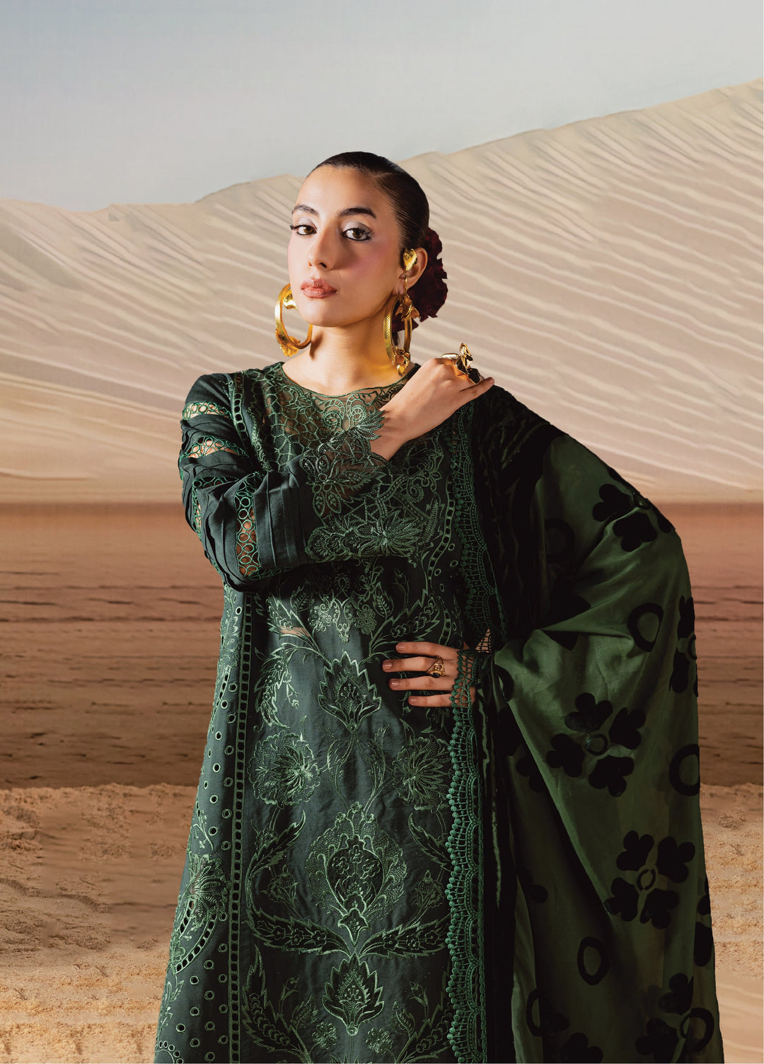 Amelia by Mahnur Unstitched Luxury Cotrai Embroidered 3 Piece Suits MN25AL AM-009 - Winter Collection