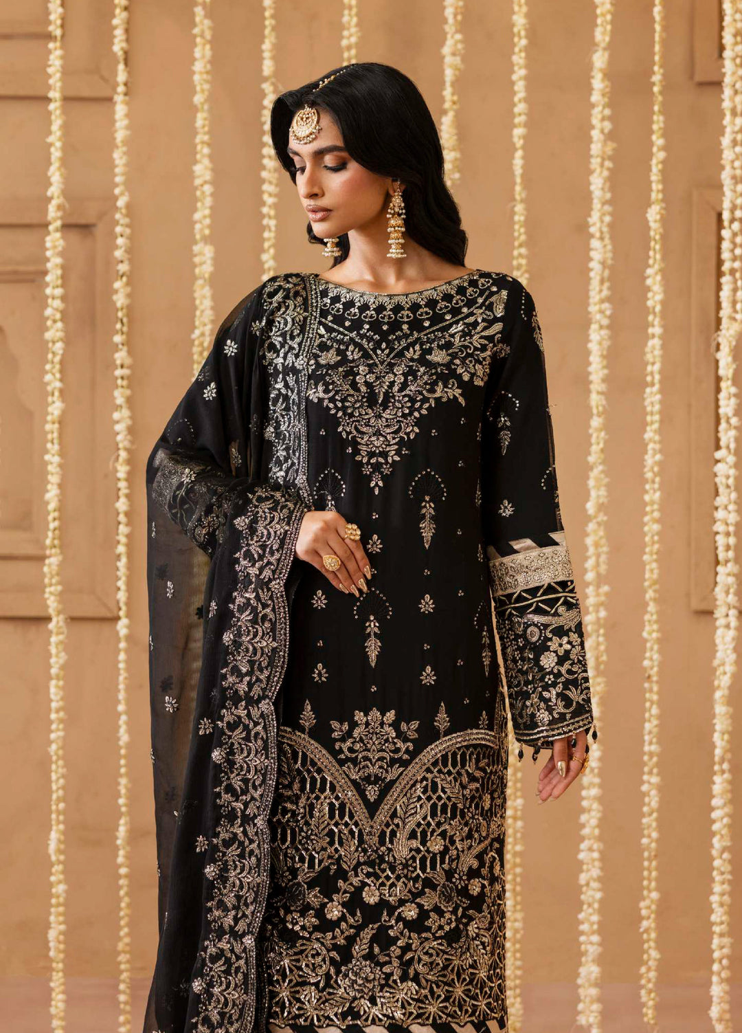 Shehrzadi by Emaan Adeel Unstitched Embroidered Chiffon 3 peice EA25SC Sahar - Formals Collection