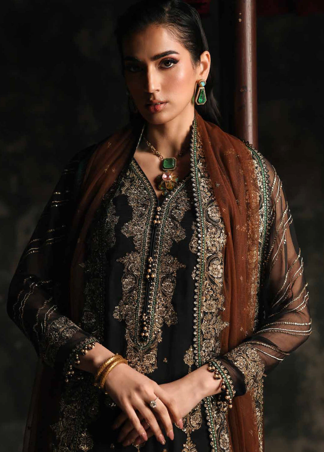 Aura by Charizma Unstitched Chiffon Embroidered Suits 3 Piece CRZ25UA CA26-01 - Festive Collection