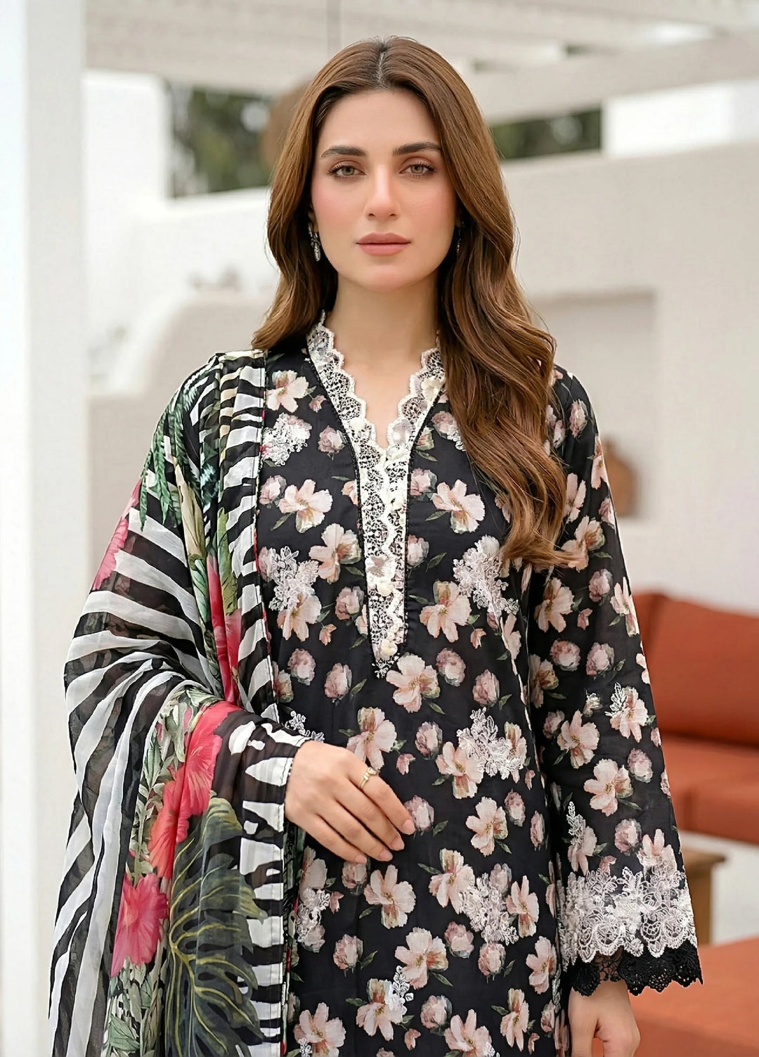 Komal by Lakhany Unstitched Embroidered Lawn 3 Piece Suit LSM26ULK LG-UB-0353 - Summer Collection