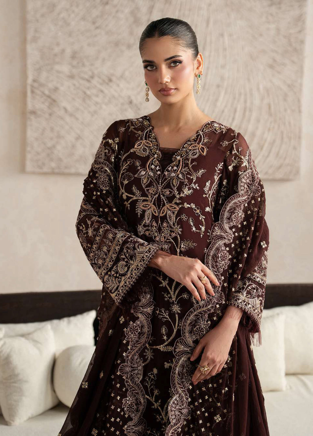 Gulaal Unstitched Embroidered Chiffon 3 Piece Suit GL26ULW Sofiya D-57 - Wedding Collection