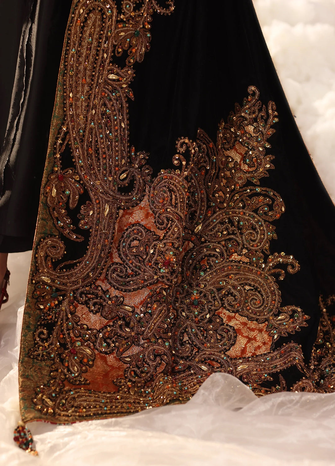 Mount Olypus by Musferah Saad Pret Embroidered Tissue Silk 2 Piece Midnight Eternel - Festive Collection
