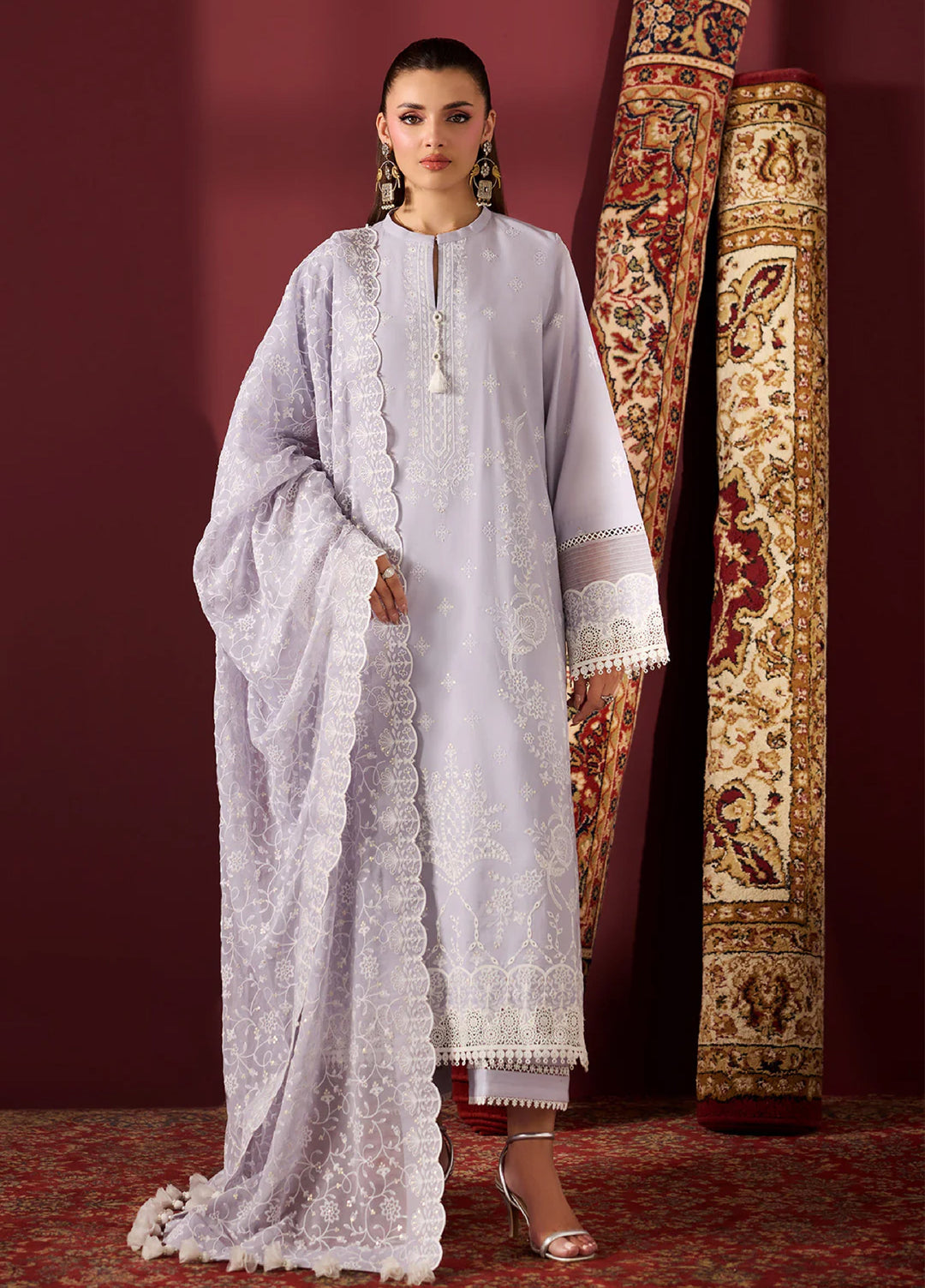Alizeh Fashion Unstitched Embroidered Lawn 3 Piece Suit AF26ULE AF-EL-7065-FROST - Summer Collection