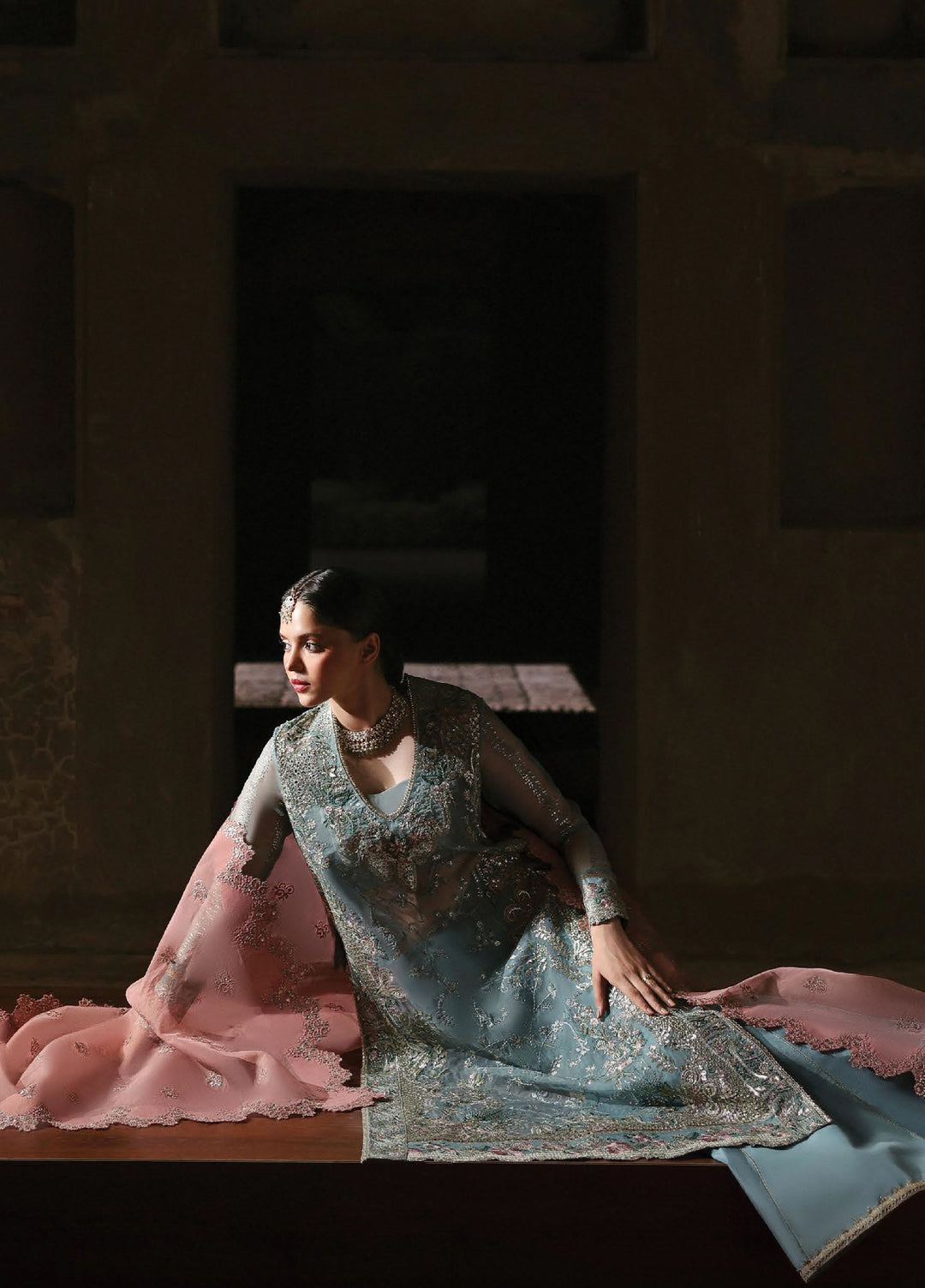 Kaashvi by Ayzel Unstitched Organza Embroidered Suits 3 Piece AAF25KW RAVINA AZW-25-V2-04 - Wedding Collection