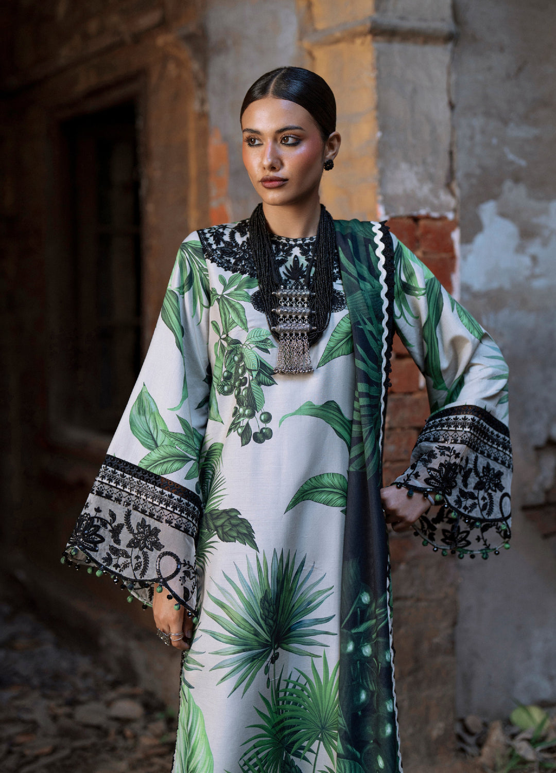 AJR Sard Shaam Embroidered Unstitched Linen Suits 3 Piece AJR25SS AJRW-02 GULBAHAR - Winter Collection