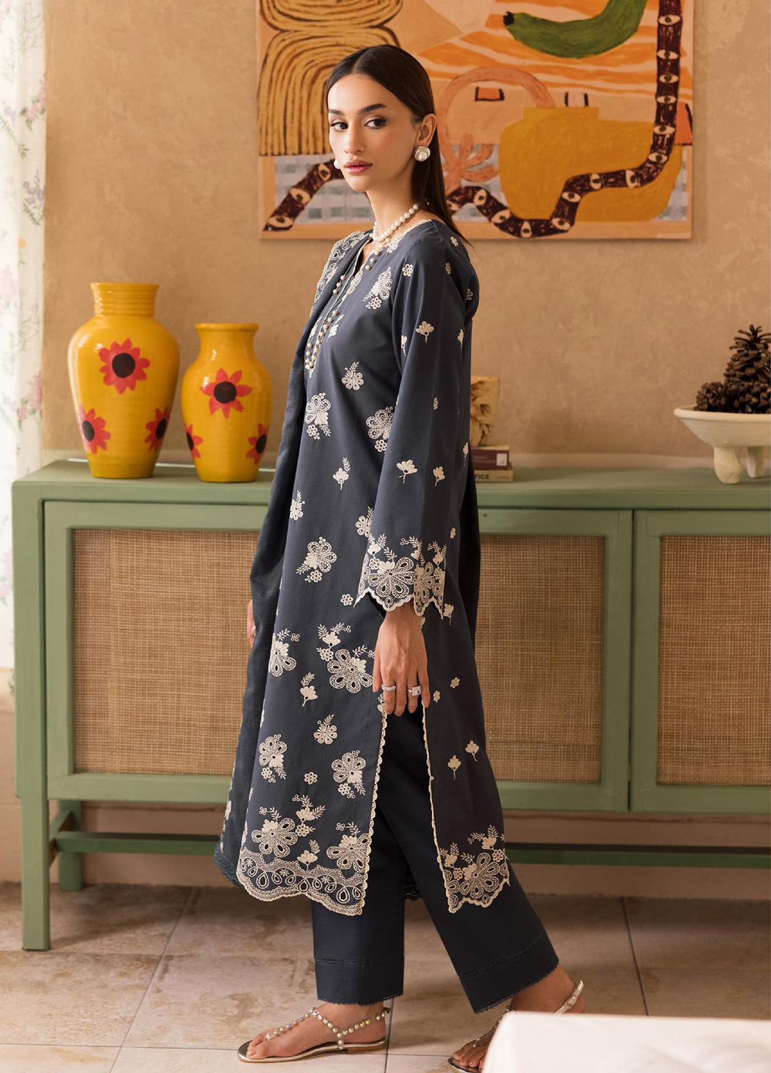 Nissa by Rajbari Unstitched Chikankari Embroidered Lawn 3 Piece Suit RB26UNCL D-1 - Summer Collection