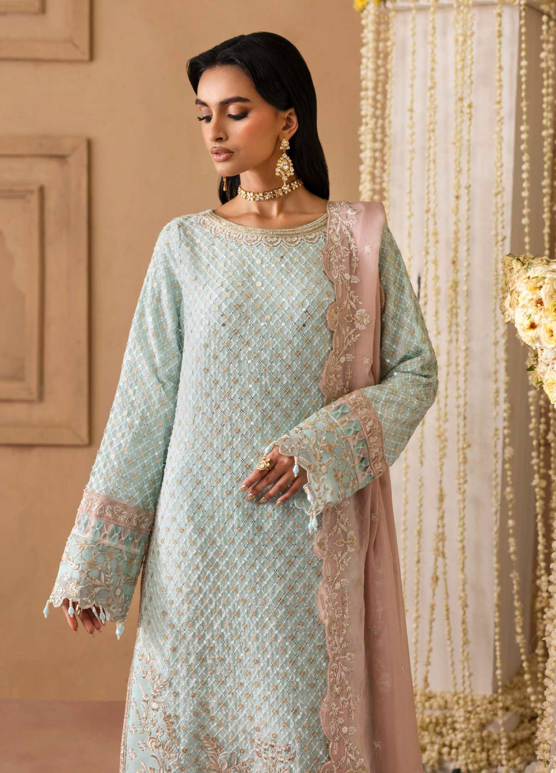 Shehrzadi by Emaan Adeel Unstitched Embroidered Chiffon 3 peice EA25SC Aariz - Formals Collection