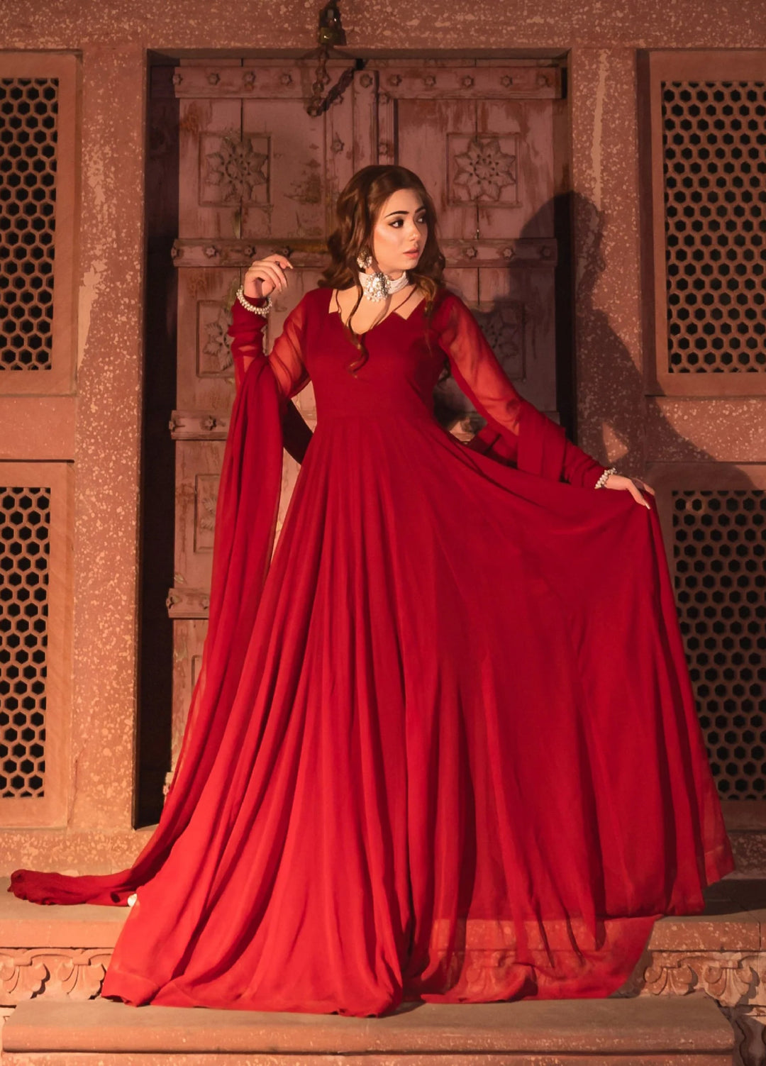Aura by Haniumaimaz RTW Embroidered Chiffon 2 Piece Suit HUM26RCA SOHA - Festive Collection