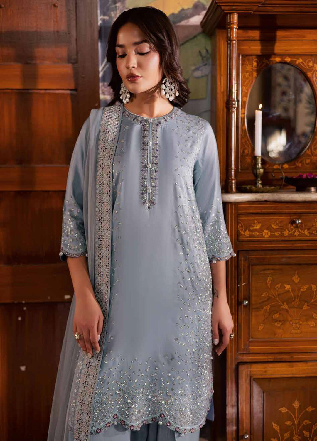 Nureh Nur Mahal The Silk Edit Unstitched Suits 3 Piece NU25NM NE-195 - Festive Collection