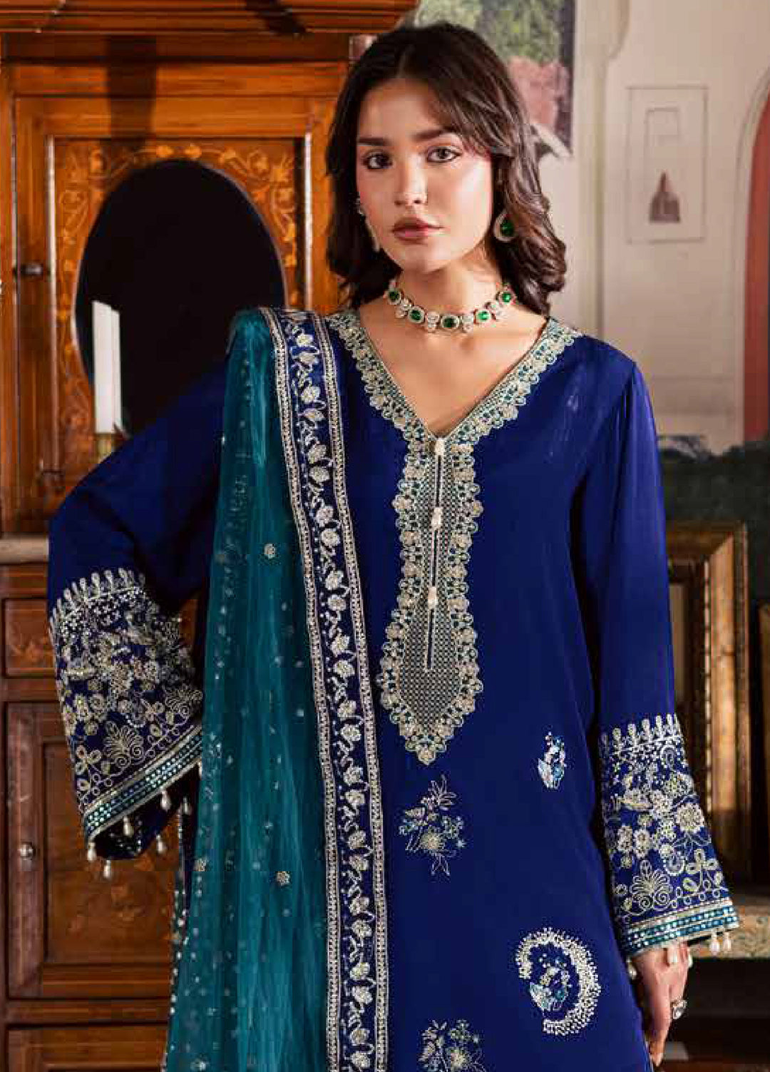 Nureh Nur Mahal The Silk Edit Unstitched Suits 3 Piece NU25NM NE-192 - Festive Collection