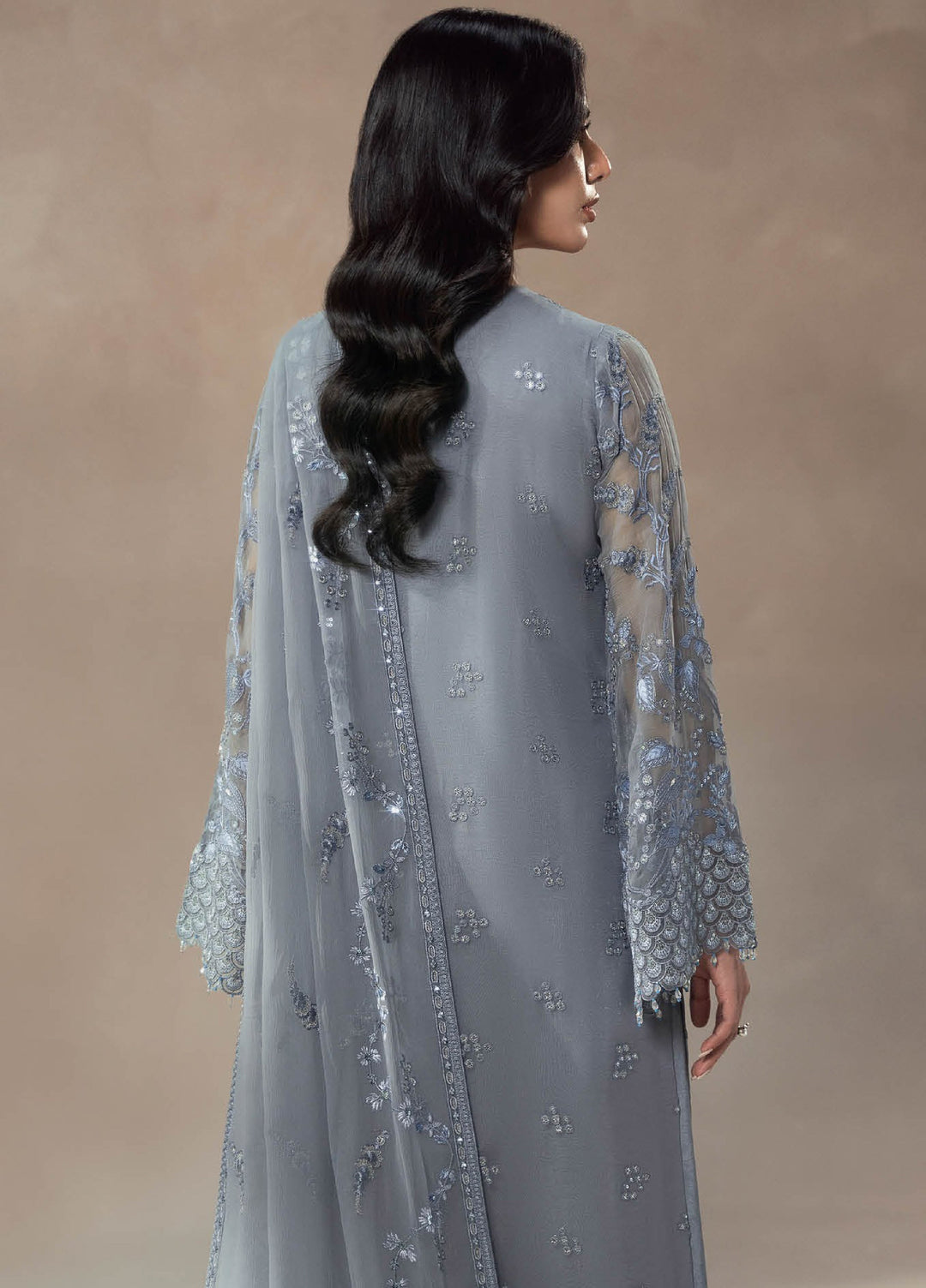 Afsanah by Lavish Premium Unstitched Chiffon Embroidered Suits 3 Piece LV25AC MOONLIT MIST-01 - Festive Collection