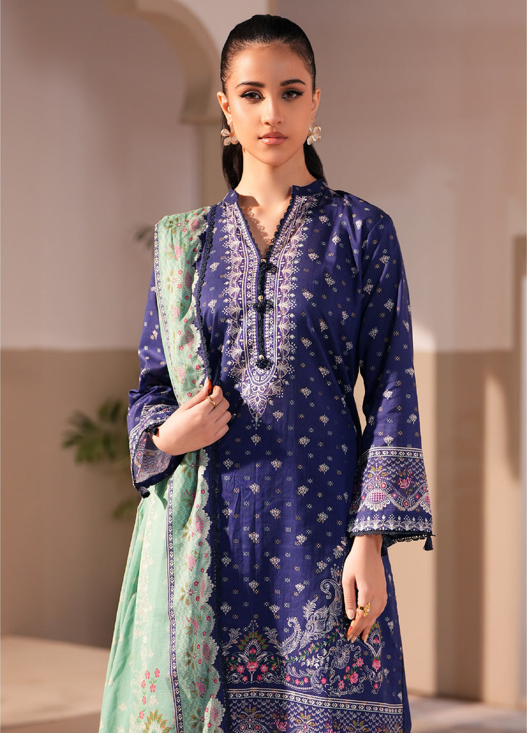 Regalia Textile Unstitched Printed Jacquard Lawn 3 Piece Suit RG26PUJL D-10 - Summer Collection