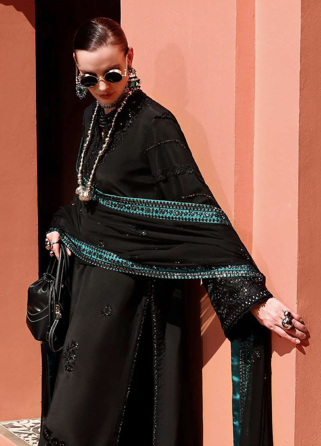 Nuvera Hemline by Mushq Unstitched Raw Silk Embroidered 3 Piece Suit MU26UNH D-7 Raveena - Festive Collection