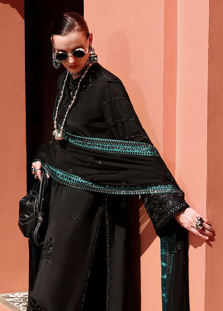 Nuvera Hemline by Mushq Unstitched Raw Silk Embroidered 3 Piece Suit MU26UNH D-7 Raveena - Festive Collection