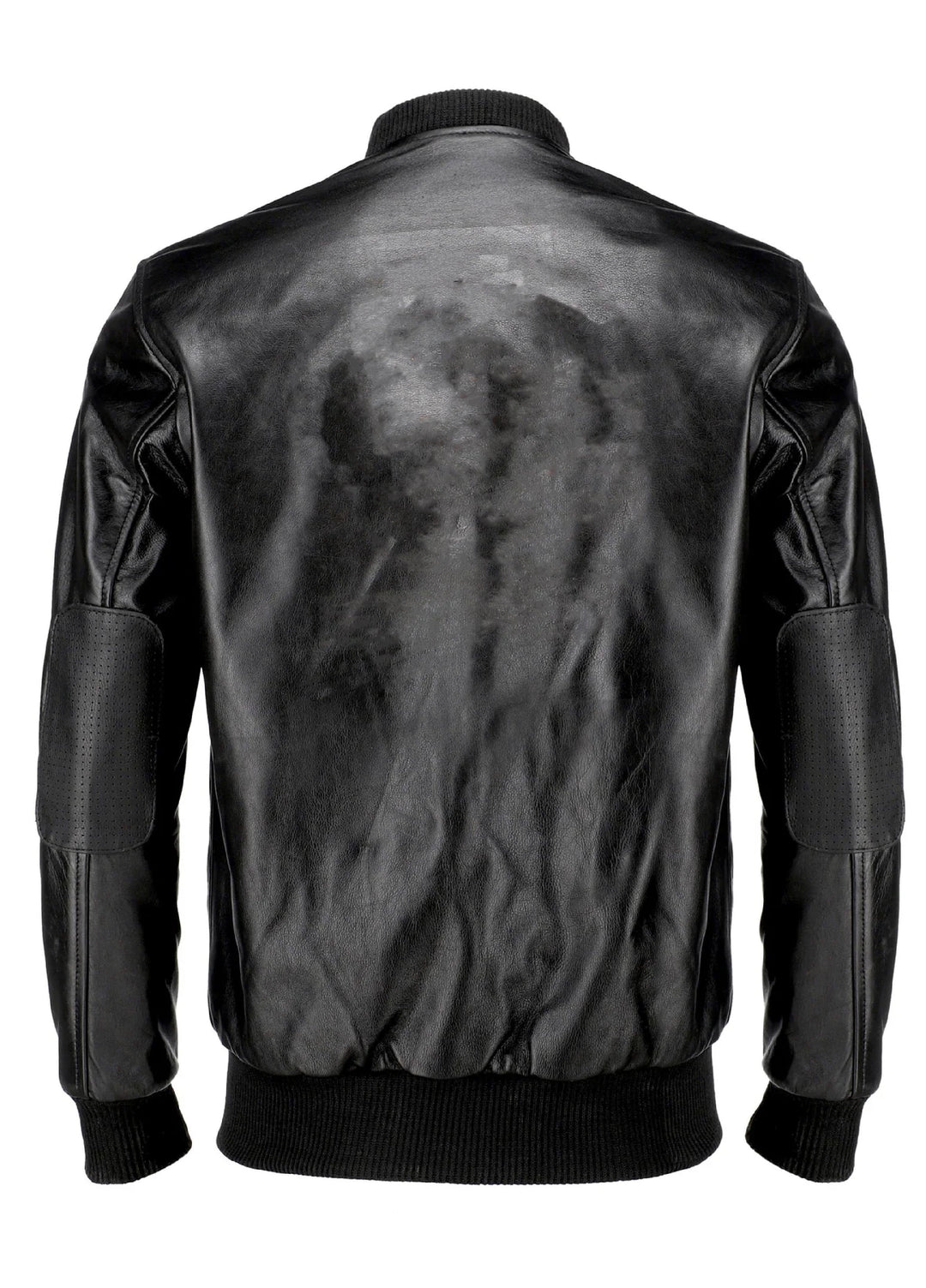 Mens Black Pure Cow Leather  Bomber Jacket
