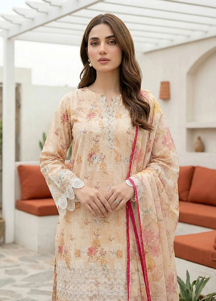 Komal by Lakhany Unstitched Embroidered Lawn 3 Piece Suit LSM26ULK LG-RK-0154 - Summer Collection