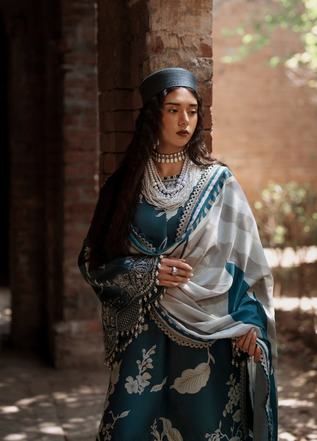 AJR Sard Shaam Embroidered Unstitched Linen Suits 3 Piece AJR25SS AJRW-09 KAYA - Winter Collection