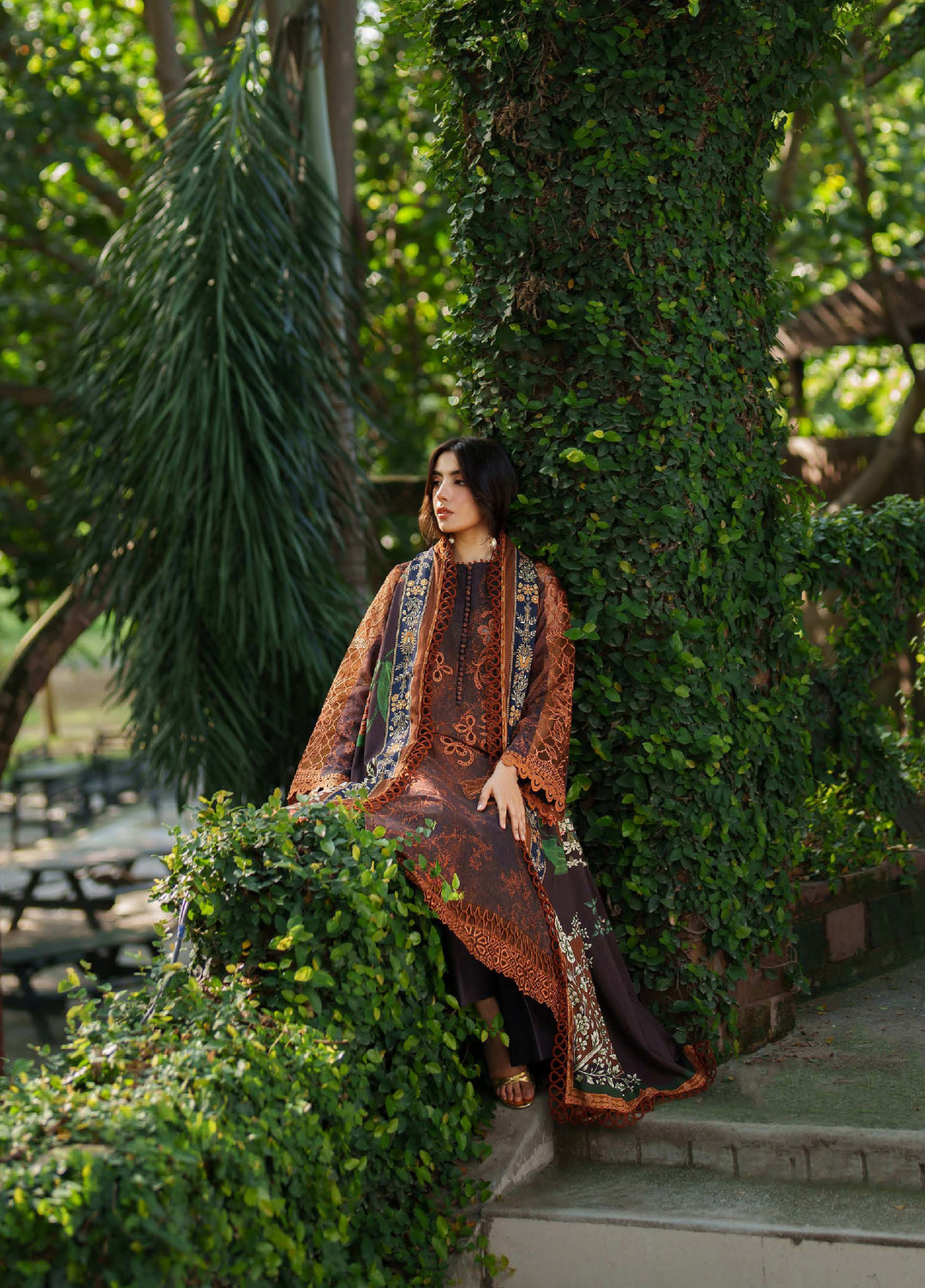 Meraki by Asifa And Nabeel Unstitched Viscose Embroidered Suits 3 Piece AN25MW ANM-07-Forest Calm - Winter Collection