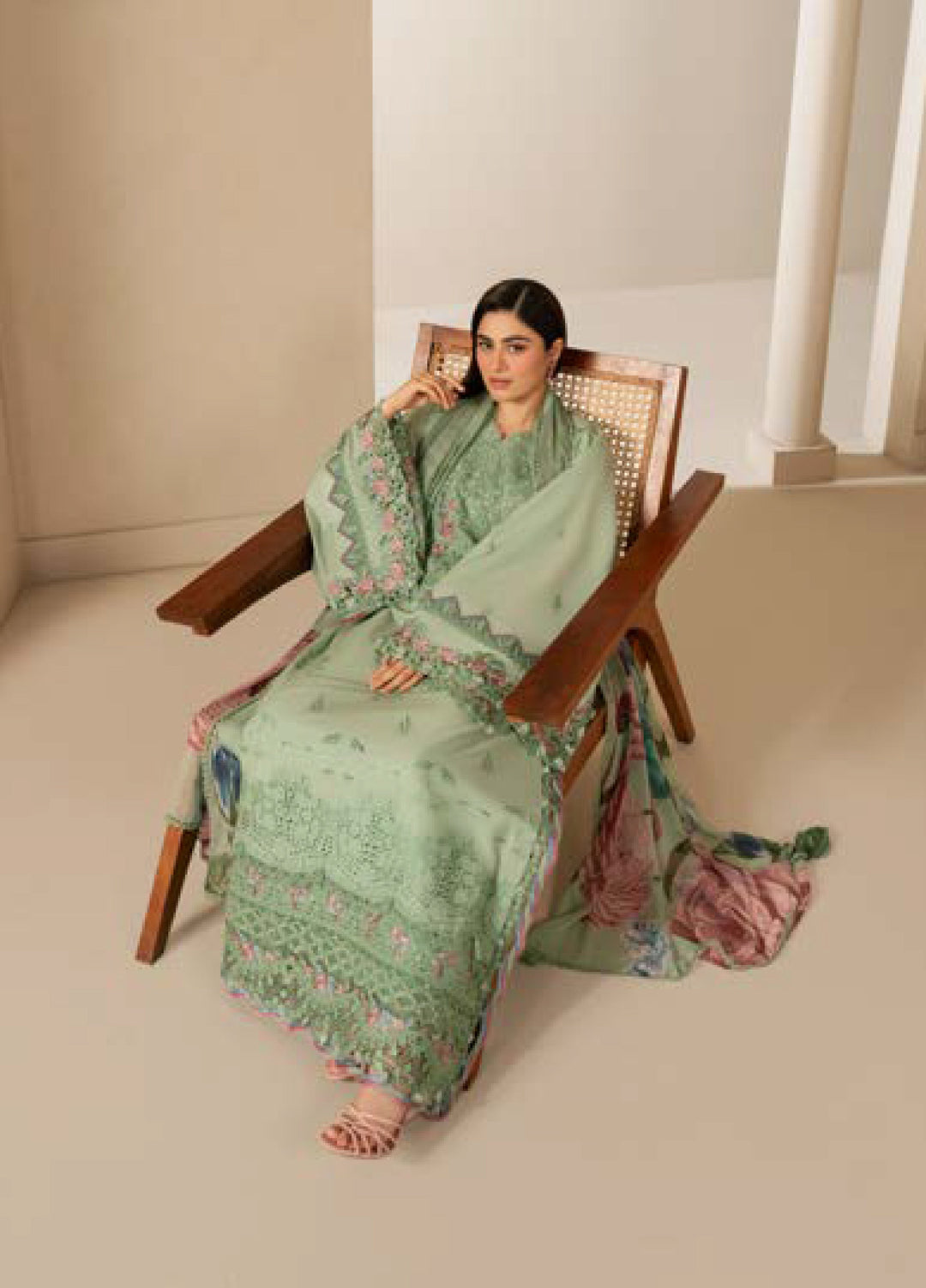 E-Craft by Elaf Unstitched Printed Lawn 3 Piece Suit EHC-4B Aloe - Casual Collection