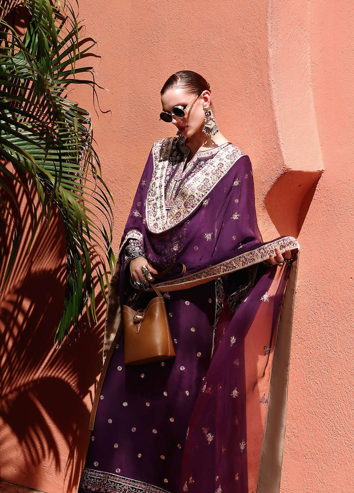 Nuvera Hemline by Mushq Unstitched Raw Silk Embroidered 3 Piece Suit MU26UNH D-10 Minerva - Festive Collection