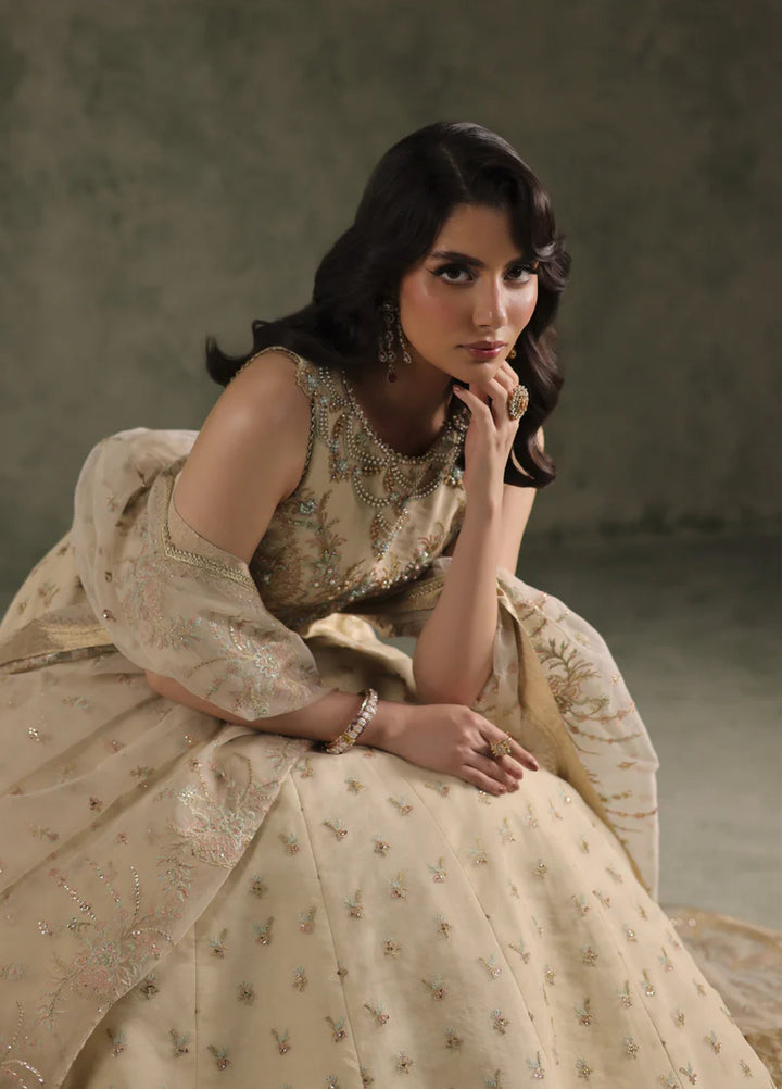 Esmeree by Imran Ramzan Embroidered Unstitched Organza 3 Piece Pavone D Ivoire - Formals Collection