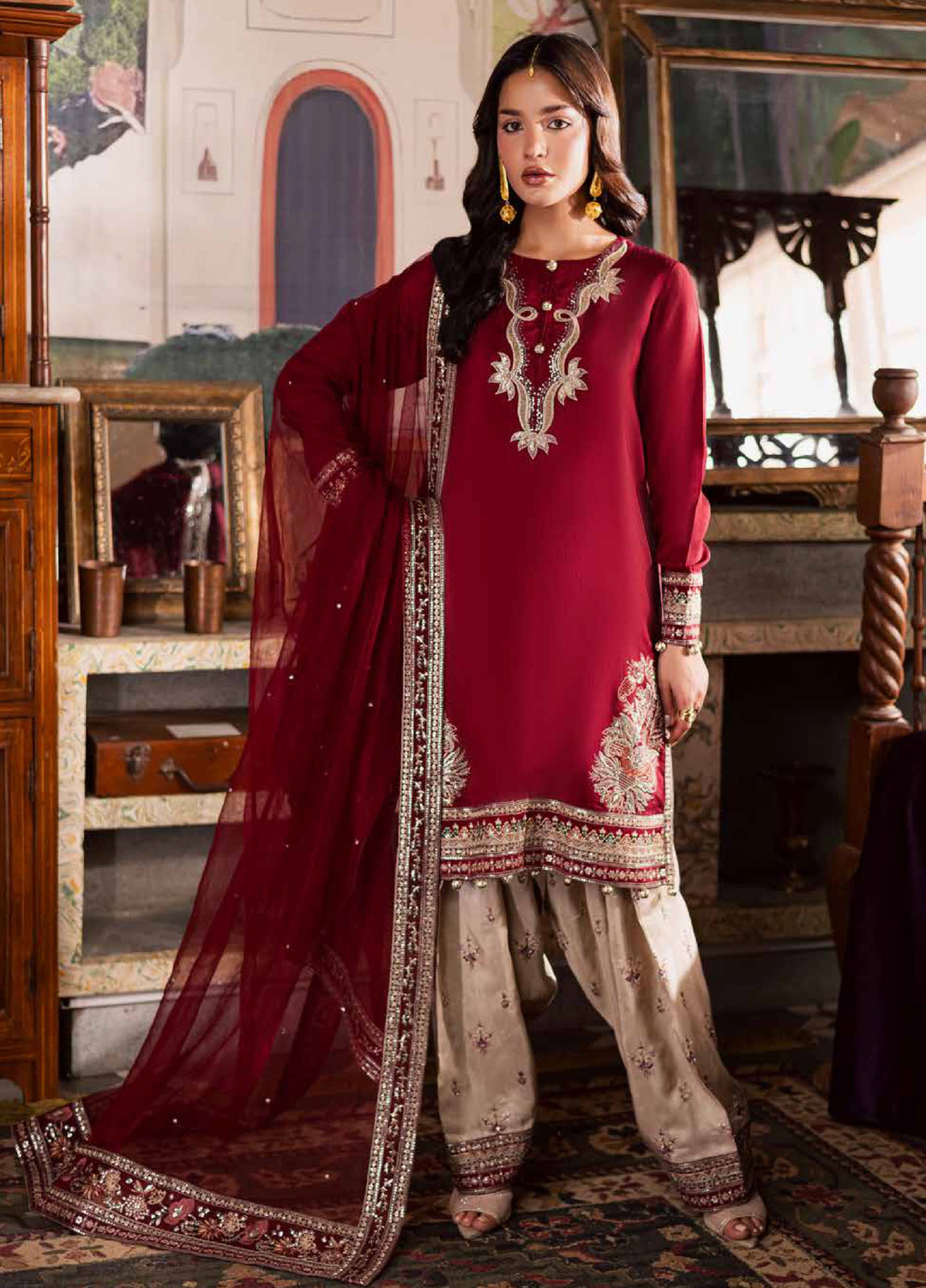 Nureh Nur Mahal The Silk Edit Unstitched Suits 3 Piece NU25NM NE-193 - Festive Collection