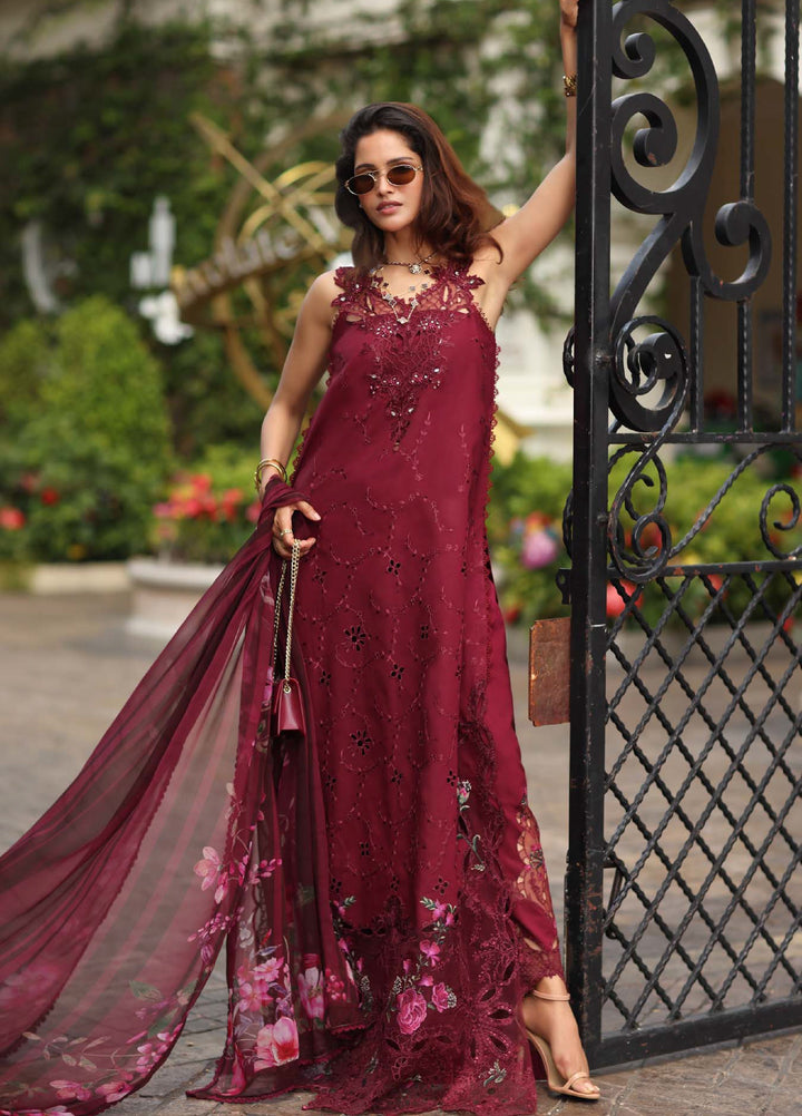 Noor Luxe by Saadia Asad Unstitched Chikankari Embroidered Lawn 3 Piece Suit SA26UNL D-3 ROSELINE - Summer Collection