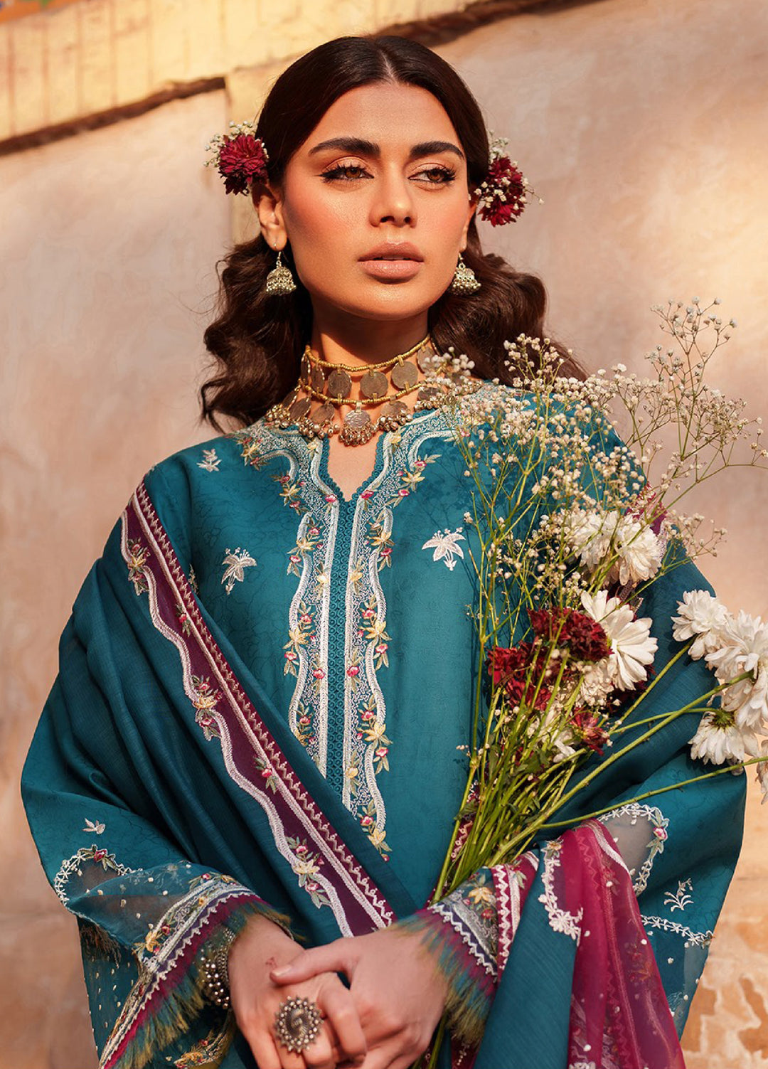 Suroor by Bin Ilyas RTW Embroidered Jacquard Lawn 3 Piece Suit BI26PSL 243B - Festive Collection