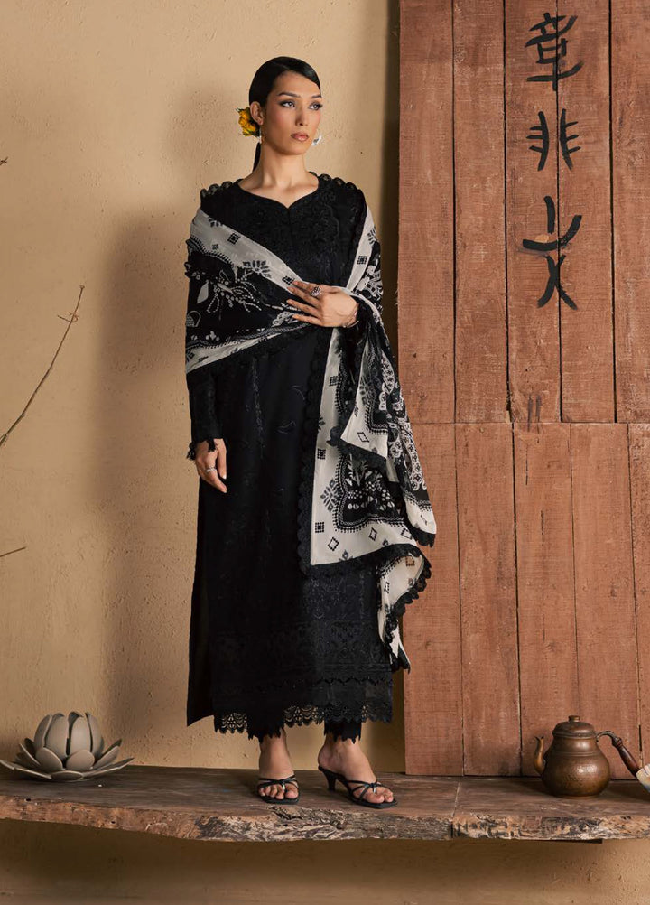 Koyal Monochrome by Nureh Unstitched Embroidered Lawn 3 Piece Suit NU26UKM NE-269 - Casual Collection