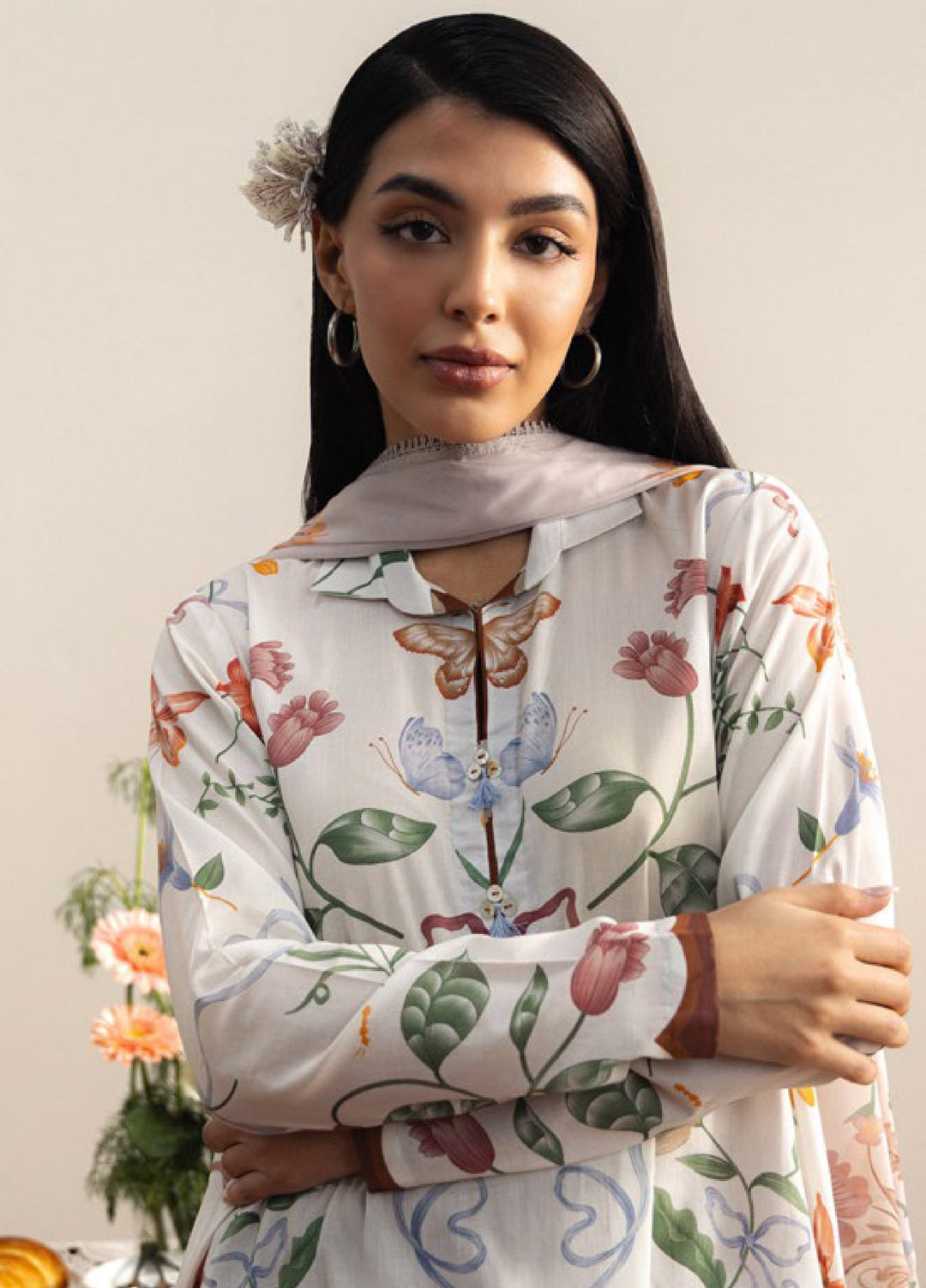 Coco by Zara Shahjahan Unstitched Printed Lawn 3 Piece Suit CZS26ULV YUKI-8A - Summer Collection