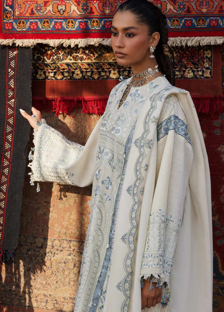 Zaha by Khadija Shah Unstitched Khaddar Embroidered Suits 3 Piece ZL25KW LEILA ZW25-02 - Winter Collection