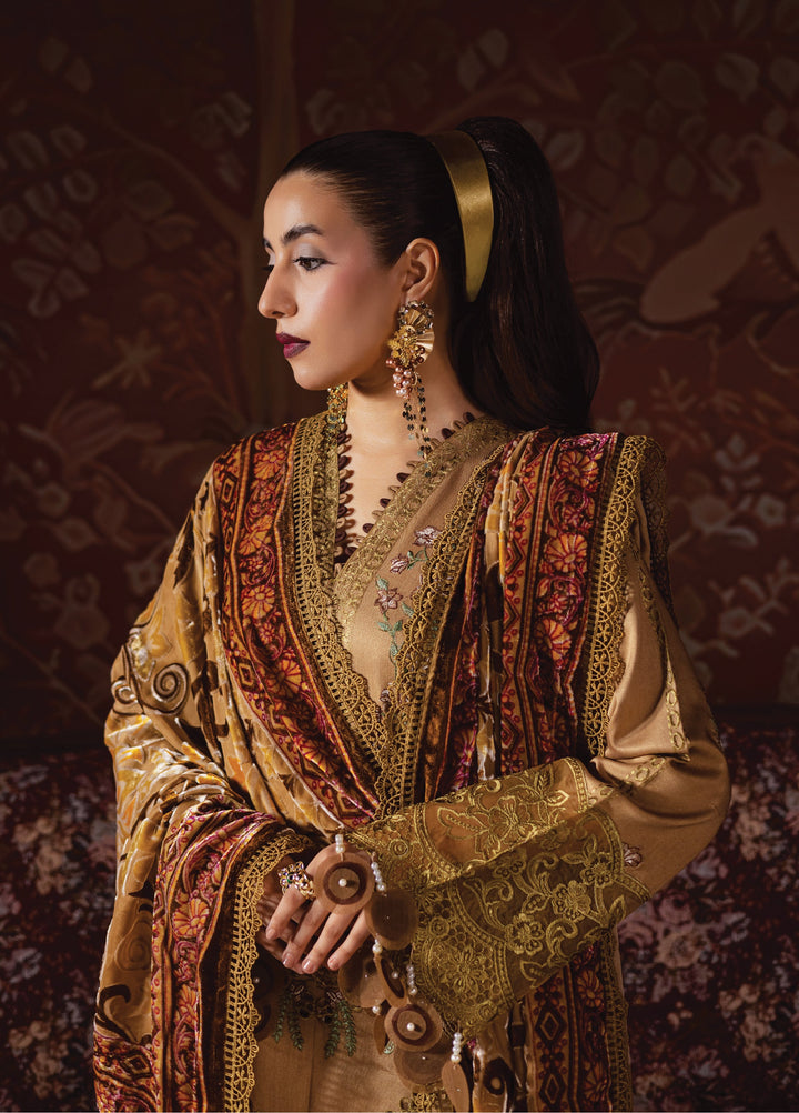 Amelia by Mahnur Unstitched Luxury Cotrai Embroidered 3 Piece Suits MN25AL AM-006 - Winter Collection