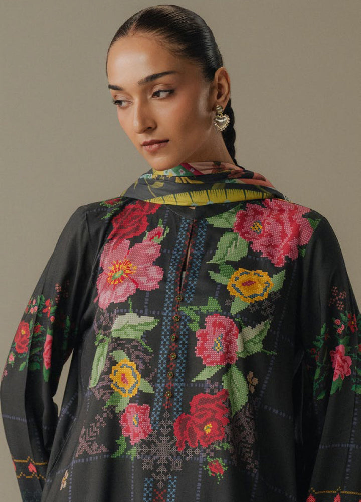 Coco by Zara Shahjahan Prints Unstitched Linen Suits 3 Piece CZS25PW Olive Hour D-5A - Winter Collection