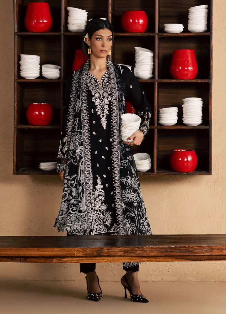 Koyal Monochrome by Nureh Unstitched Embroidered Lawn 3 Piece Suit NU26UKM NE-267 - Casual Collection