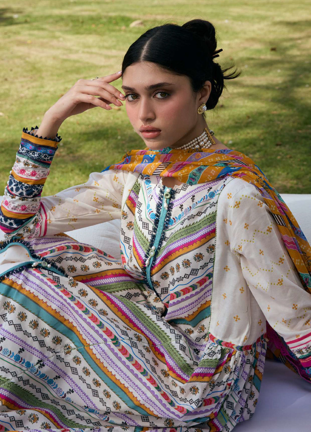 Angan by Kahf Unstitched Printed Lawn 3 Piece Suit KHF26ULA YASMEEN KPS-2A - Festive Collection