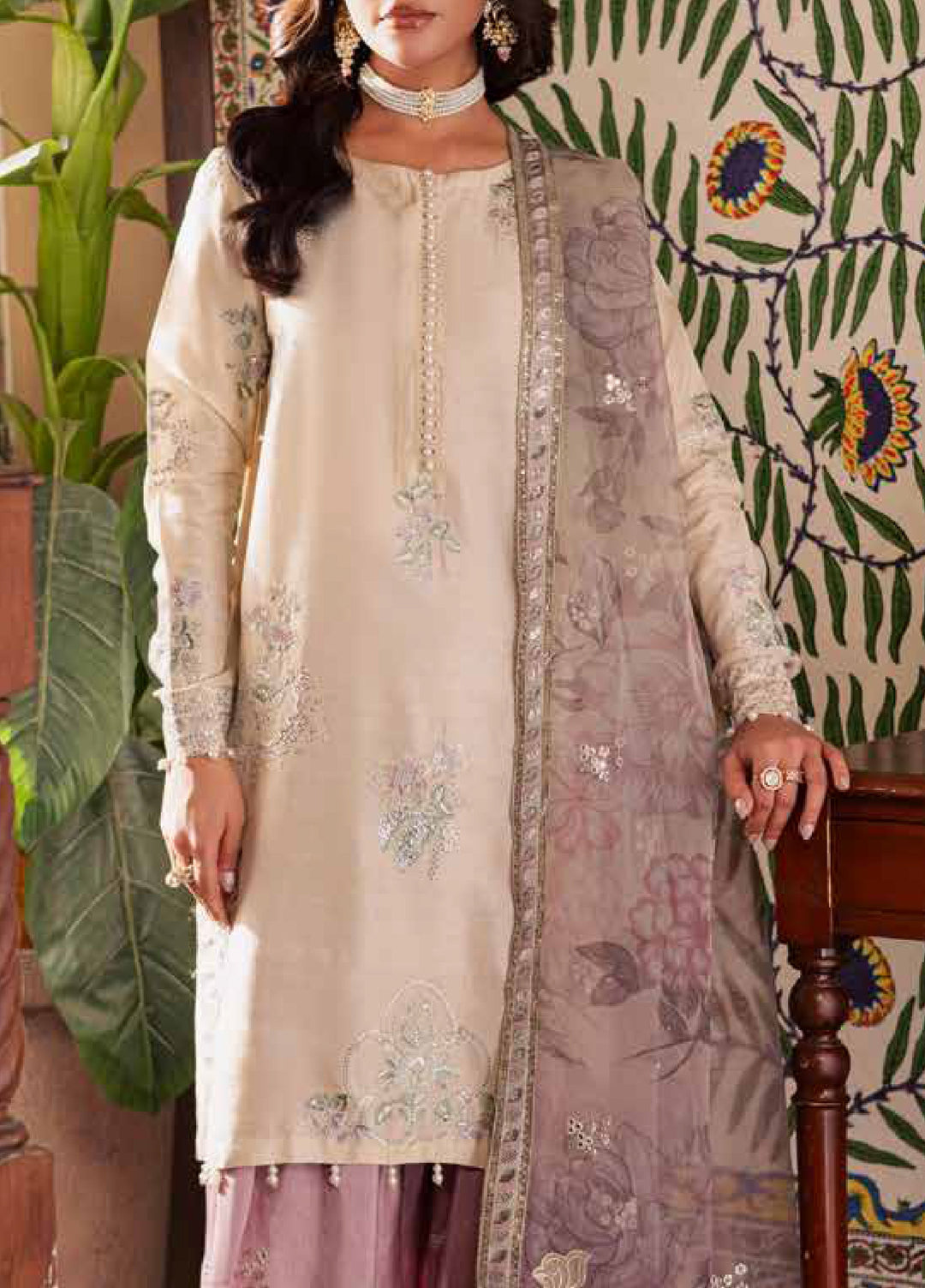 Nureh Nur Mahal The Silk Edit Unstitched Suits 3 Piece NU25NM NE-194 - Festive Collection