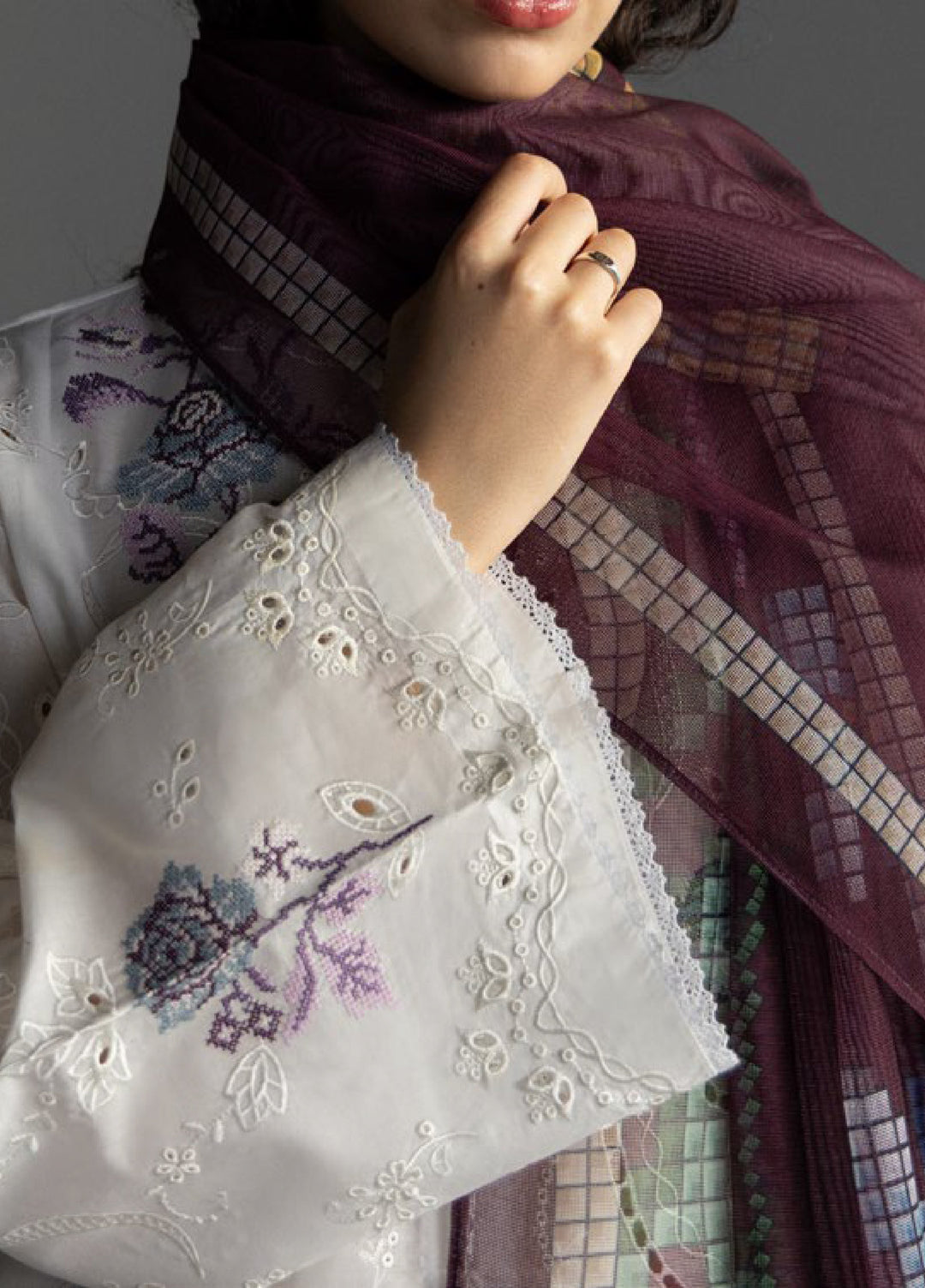 Coco by Zara Shahjahan Unstitched Embroidered Lawn 3 Piece Suit CZS26UL SUNE-10B - Summer Collection