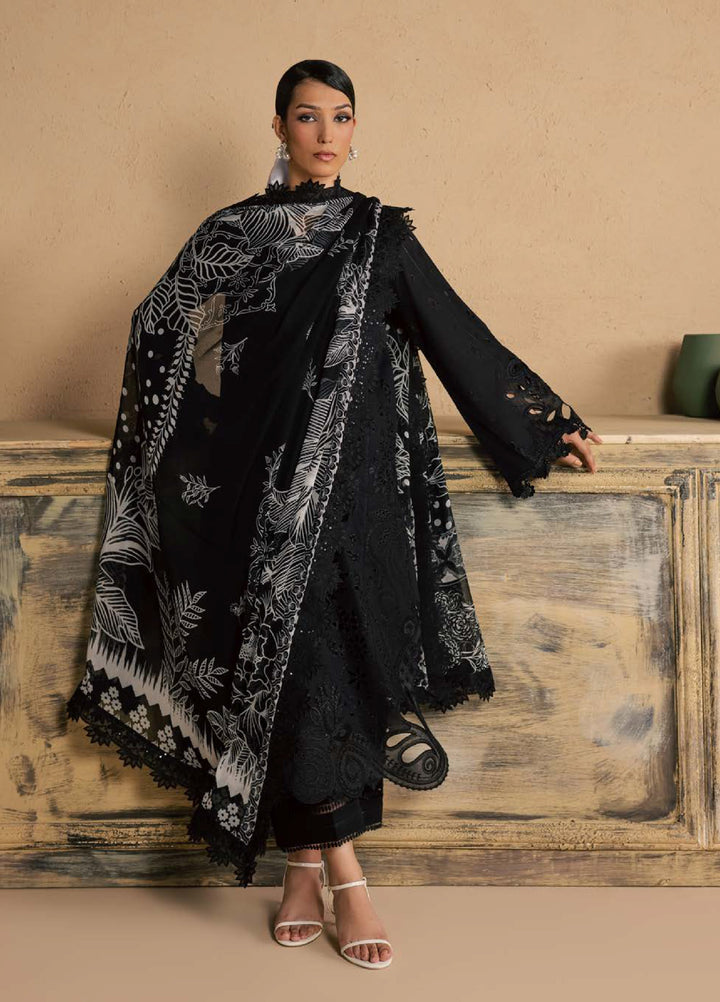 Koyal Monochrome by Nureh Unstitched Embroidered Lawn 3 Piece Suit NU26UKM NE-266 - Casual Collection