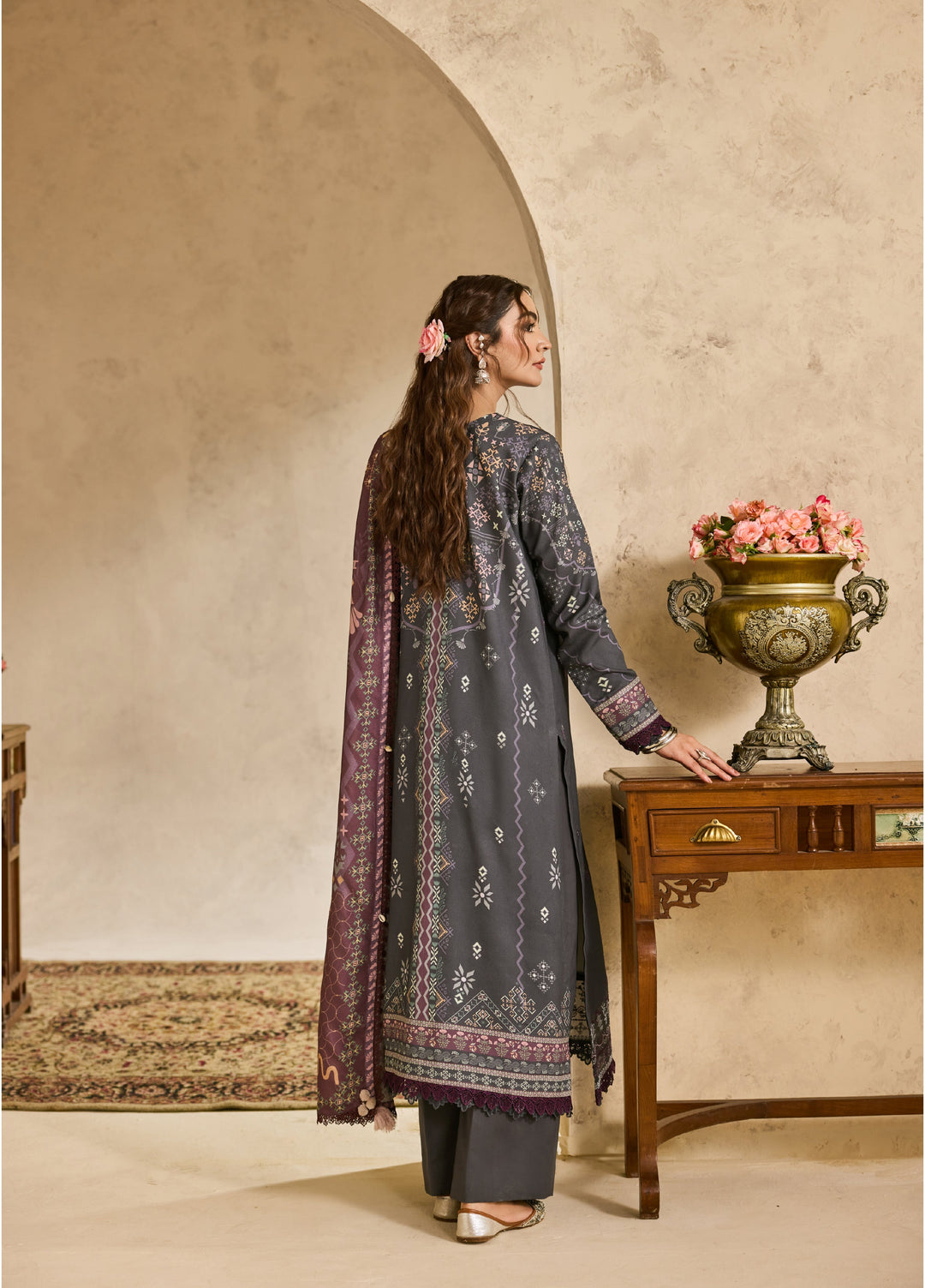 Zync by Florent One Nation Unstitched Khaddar Embroidered Suits 3 Piece FL25ON FL-3A - Winter Collection