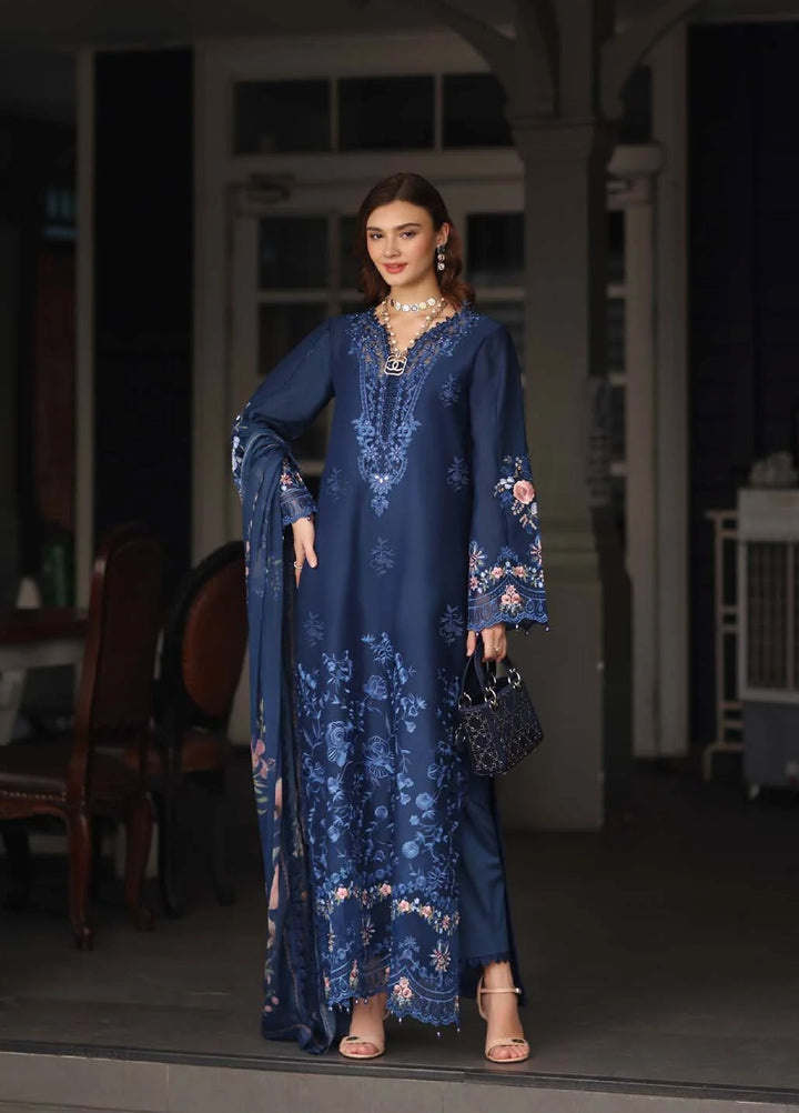 Noor Luxe by Saadia Asad Unstitched Chikankari Embroidered Lawn 3 Piece Suit SA26UNL D-11 IND-IRA - Summer Collection