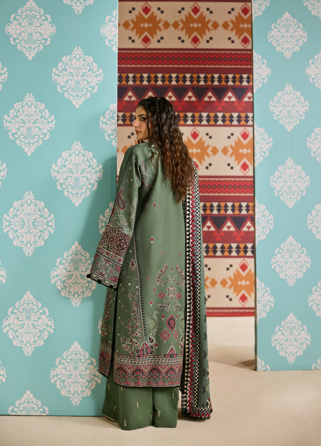 Zync by Florent One Nation Unstitched Khaddar Embroidered Suits 3 Piece FL25ON FL-6B - Winter Collection