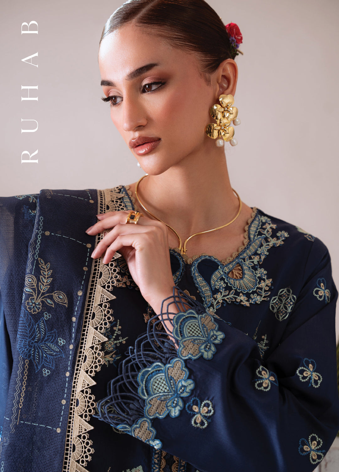 Miraal By Aabyaan Embroidered Chikankari Suits Unstitched 3 Piece ABY25MV D-AV-08-Ruhaab - Winter Collection