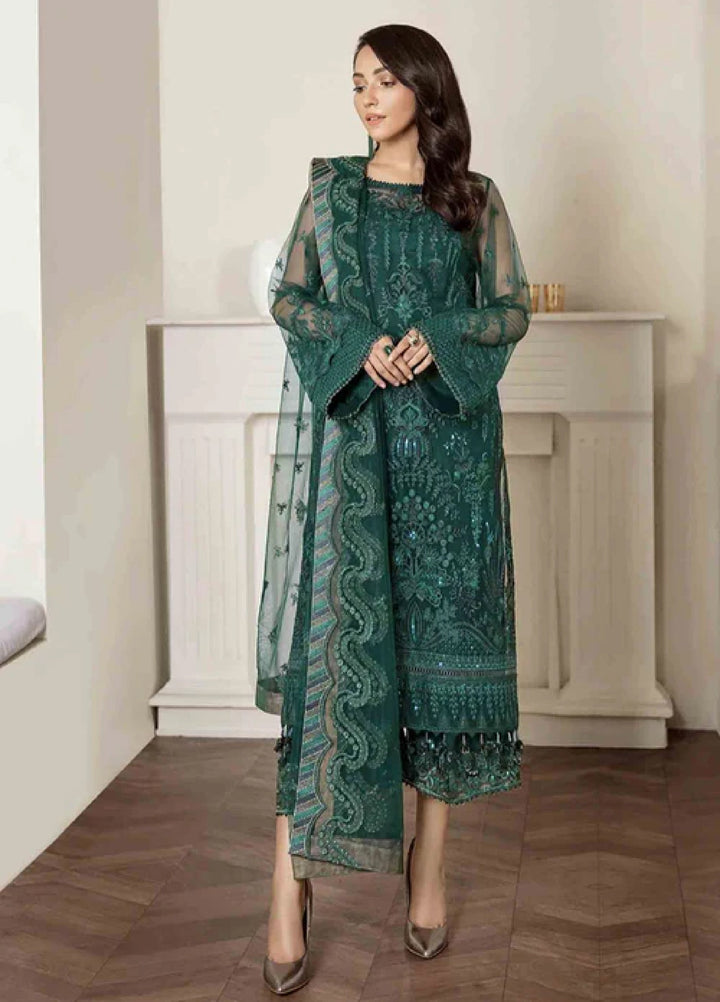 Chantelle by Baroque Unstitched Embroidered Net 3 Piece Suit BQ26UFC Frost Green - Festive Collection