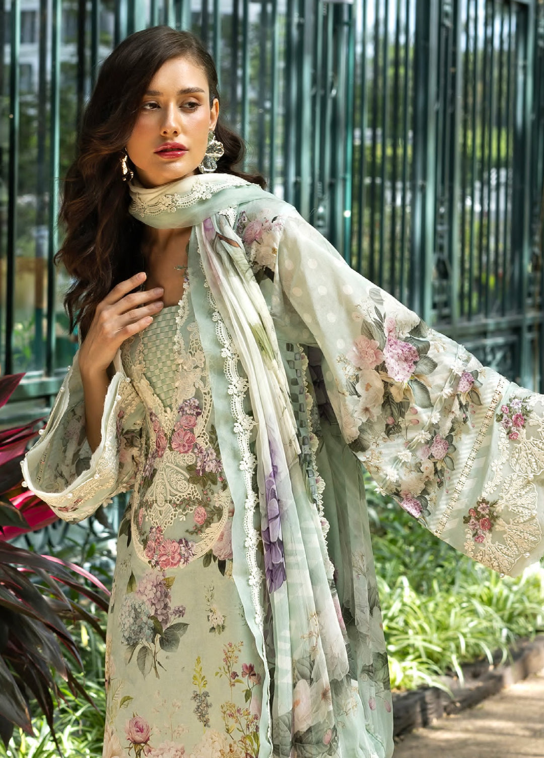 Signature by Elaf Premium Unstitched Embroidered Lawn 3 Piece Suit EL26USP ESA-4B MINT MEADOW - Summer Collection