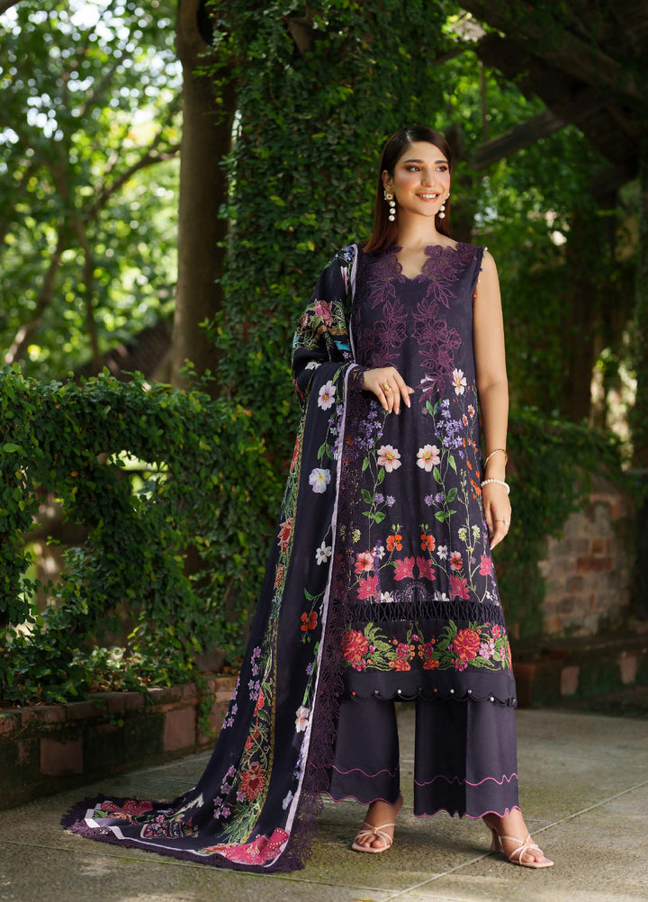 Meraki by Asifa And Nabeel Unstitched Viscose Embroidered Suits 3 Piece AN25MW ANM-04-Winter rose - Winter Collection