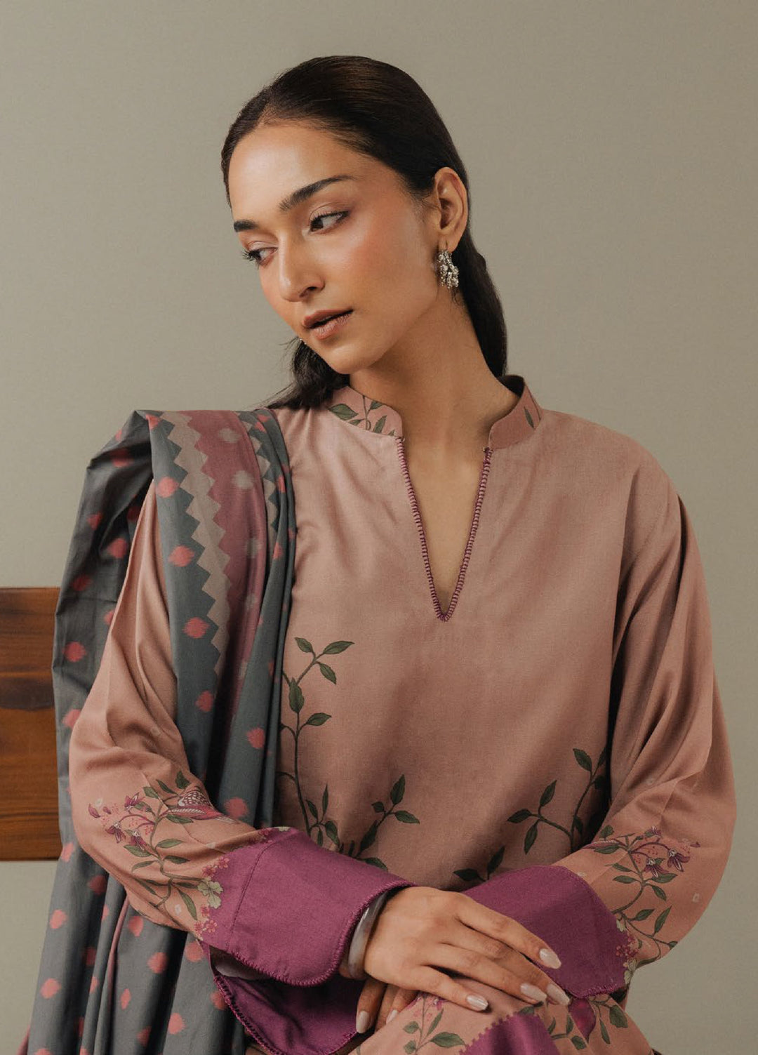Coco by Zara Shahjahan Prints Unstitched Linen Suits 3 Piece CZS25PW Sienna Field D-4B - Winter Collection
