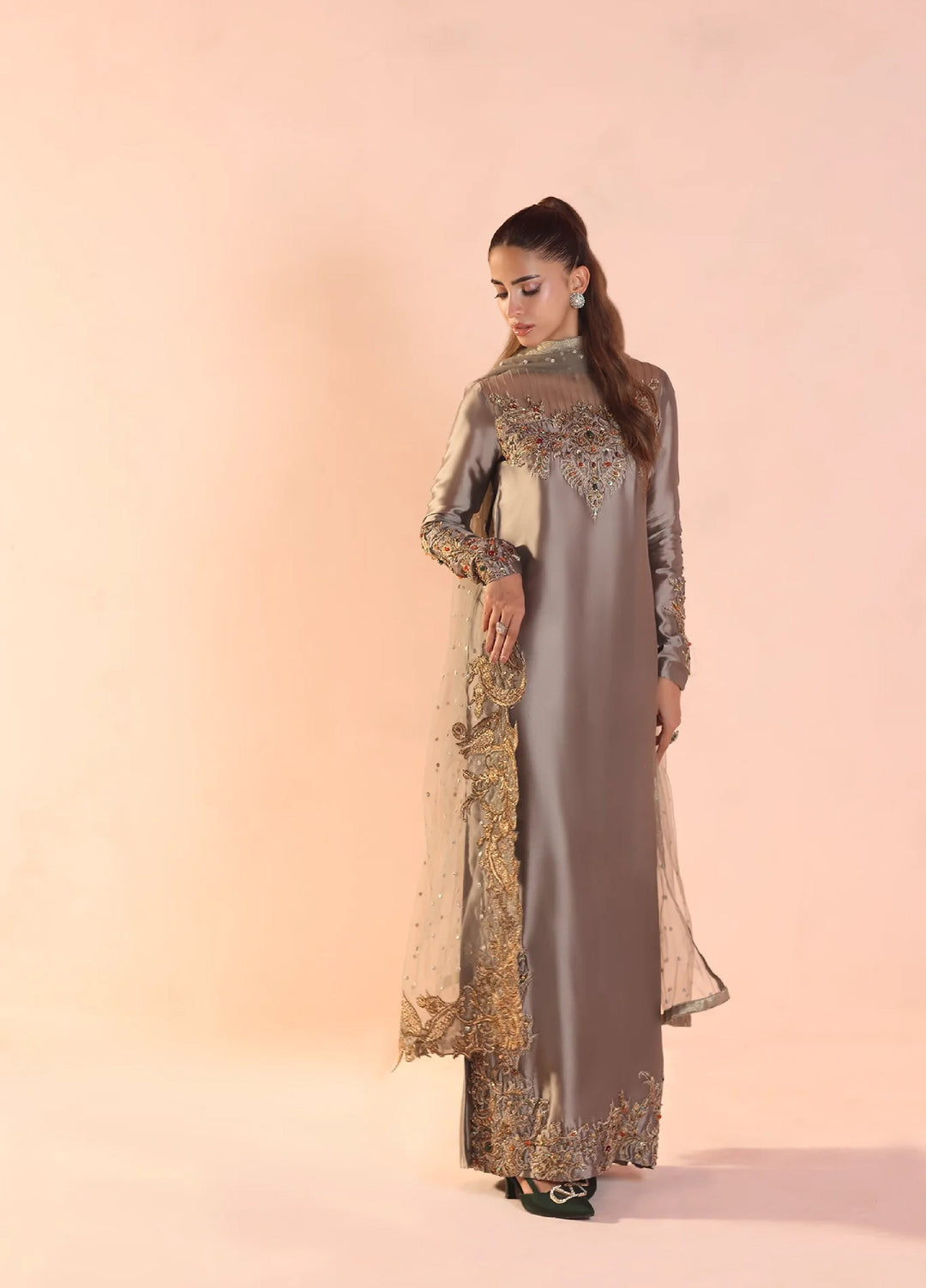 Eterna by Musferah Saad Pret Embroidered Tissue Silk 2 Piece Whispers of Opulence - Festive Collection