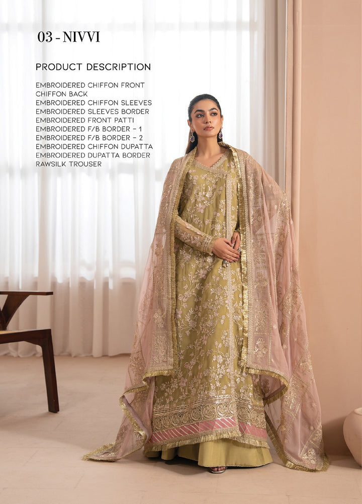 Zaeva by Xenia Formals Unstitched Embroidered Chiffon 3 Piece Suit XE26UZF 03-NIVVI - Festive Collection