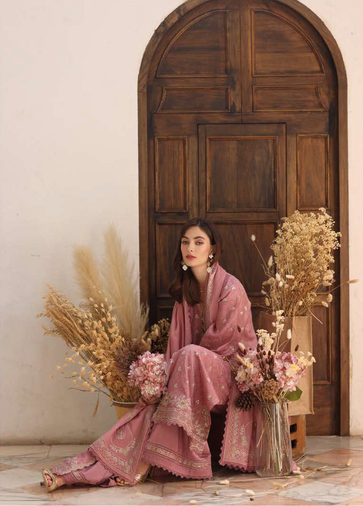 Noor by Saadia Asad Unstitched Jacquard Pashmina Shawl Embroidered Suits 3 Piece NSA25PW D3-Aveline - Winter Collection